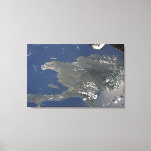 Een uitzicht van het Caribische eiland Hispaniola Canvas Afdruk (Voorkant)