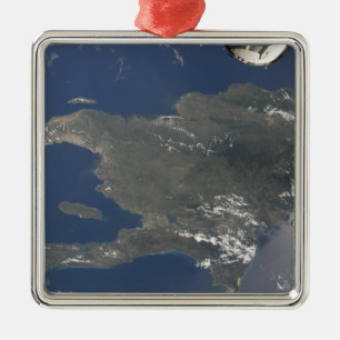 Een uitzicht van het Caribische eiland Hispaniola Metalen Ornament