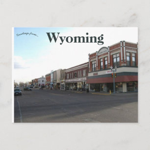 Een Uitzicht van het centrum Laramie Wyoming Briefkaart