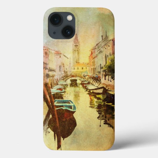 een Uitzicht van het kanaal met boten en gebouwen Case-Mate iPhone Case (Achterkant)