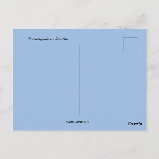 Een Uitzicht van het platteland in Lesotho Briefkaart (Achterkant)