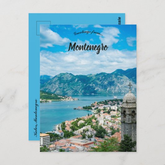 Een Uitzicht van Kotor Montenegro Briefkaart (Voorkant / Achterkant)