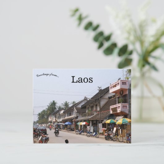 Een Uitzicht van Laos Briefkaart (Staand voorkant)