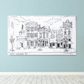 Een uitzicht van M Street in Georgetown, Washingto Canvas Afdruk (Insitu (Houten vloer))