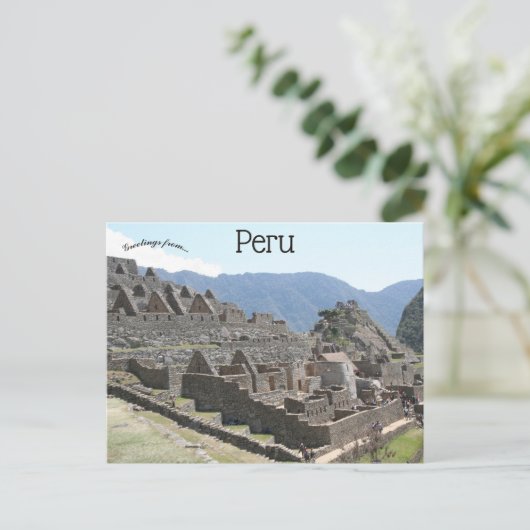 Een Uitzicht van Machu Picchu Briefkaart (Staand voorkant)