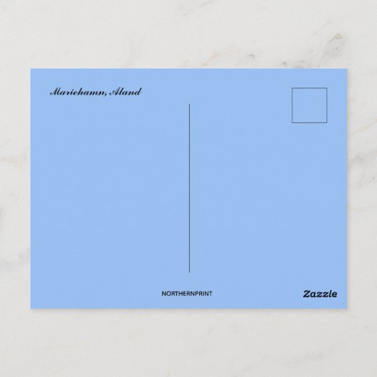 Een Uitzicht van Mariehamn Aland Briefkaart (Achterkant)