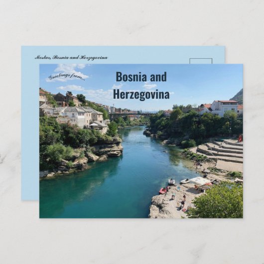 Een Uitzicht van Mostar Bosnië en Herzegovina Briefkaart (Voorkant / Achterkant)