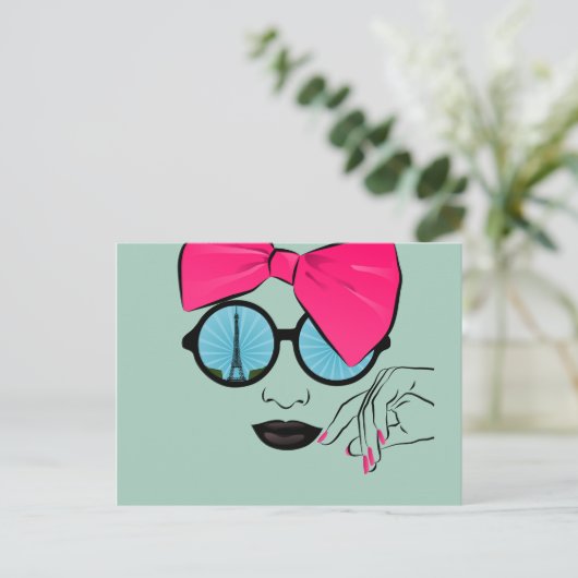 Een Uitzicht van Parijs overmaats Bow Face Briefkaart (Staand voorkant)