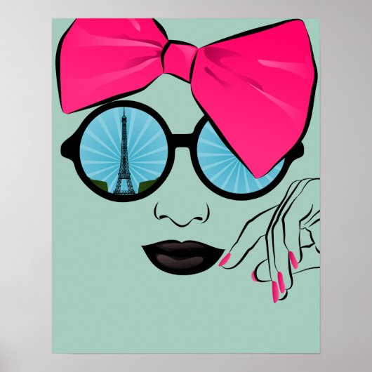Een Uitzicht van Parijs overmaats Bow Face Poster (Voorkant)