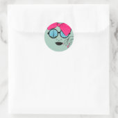 Een Uitzicht van Parijs overmaats Bow Face Ronde Sticker (Tas)