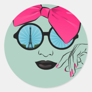 Een Uitzicht van Parijs overmaats Bow Face Ronde Sticker