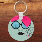 Een Uitzicht van Parijs overmaats Bow Face Sleutelhanger (Voorkant)