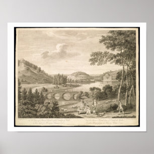 Een uitzicht van Stour Head in Wiltshire (graving) Poster