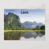 Een Uitzicht van Vang Vieng Laos Briefkaart (Voorkant)