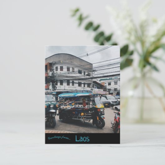 Een Uitzicht van Vientiane Laos Briefkaart (Staand voorkant)