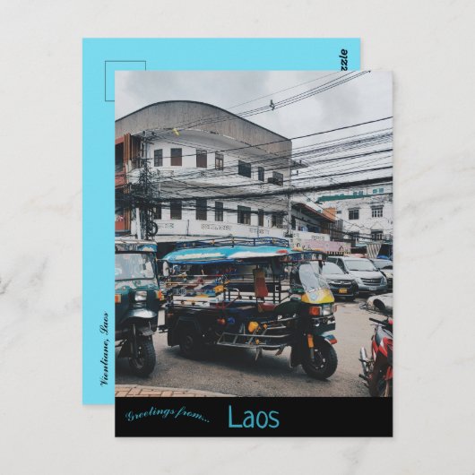 Een Uitzicht van Vientiane Laos Briefkaart (Voorkant / Achterkant)