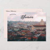 Een Uitzicht van Vilnius Litouwen Briefkaart (Voorkant / Achterkant)
