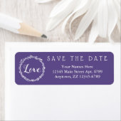 Een ultra violette bruiloft Paarse Save the Date Etiket (Insitu)