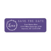 Een ultra violette bruiloft Paarse Save the Date Etiket (Voorkant)