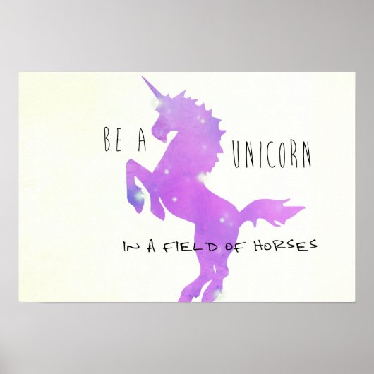 EEN UNICORN 19 x 13 afdrukken Poster (Voorkant)