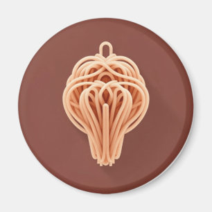 Een uniek patroon van spaghetti noedels magneet