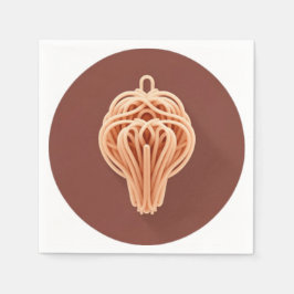 Een uniek patroon van spaghetti noedels servet