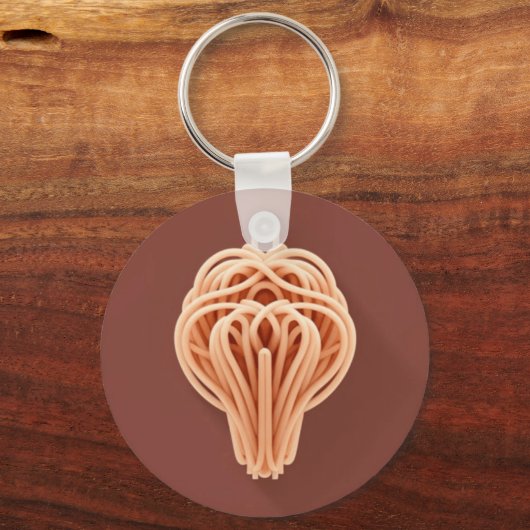 Een uniek patroon van spaghetti noedels sleutelhanger (Achterkant)