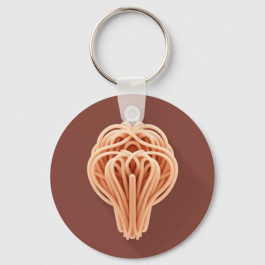 Een uniek patroon van spaghetti noedels sleutelhanger (Achterkant)