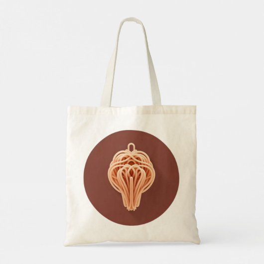 Een uniek patroon van spaghetti noedels tote bag (Achterkant)
