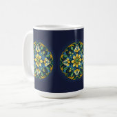 Een unieke Azulejo Elegantie: Midnight Garden Koffiemok (Voorkant links)
