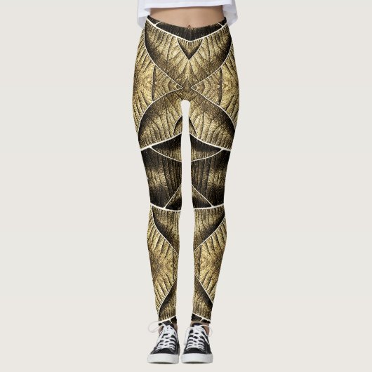 Een unieke houttextuur "Ratti_Creative_Arts" Leggings (Voorkant)