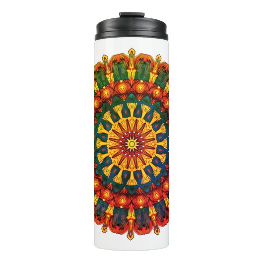 Een unieke mandala tuimelaar met gelukkige Phoenix Thermosbeker (Voorkant)