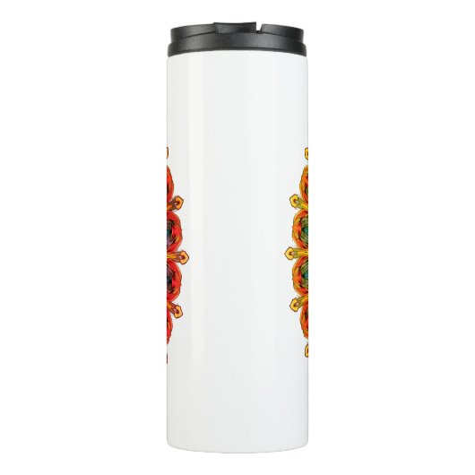 Een unieke mandala tuimelaar met gelukkige Phoenix Thermosbeker (Achterkant)