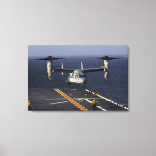 Een V-22 Osprey-vliegtuig bereidt zich voor op de Canvas Afdruk