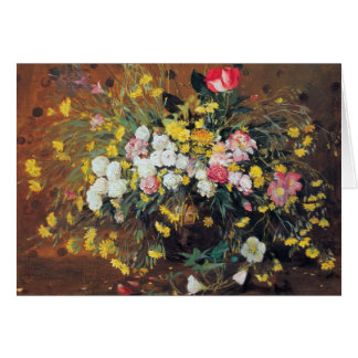 Een vaas met bloemen kaart