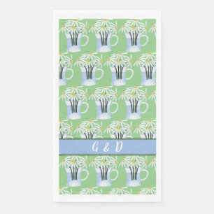 Een vaas met madeliefjes servet