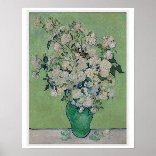 Een vaas met Rozen, 1890 Vincent van Gogh Klein Poster (Voorkant)