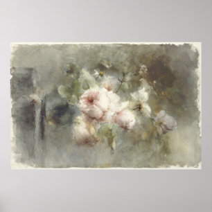 Een vaas met rozen van Margaretha Roosenboom (1853 Poster