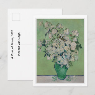 Een vaas rozen, 1890 Vincent van Gogh Briefkaart