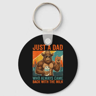 Een vader die terugkwam met de melk bigfoot papa sleutelhanger
