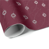 Een vader van een Peacock Burgundy Silver Cadeaupapier (Rol Hoek)