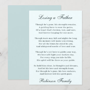 Een vadergedicht verliezen kaart