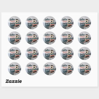 Een vakkundig ontworpen poster voor koffieliefhebb ronde sticker