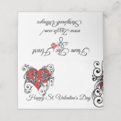 Een Valentijn-plaatskaart (Buitenkant ongevouwen)