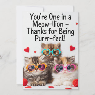 Een van de Meow-miljoen Purr-fecte Lerarenkaart Feestdagenkaart