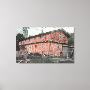 Een van de oudste huizen in Valley Canvas Afdruk