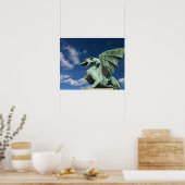 Een van de vier bronzen draken op de draak poster (Keuken)