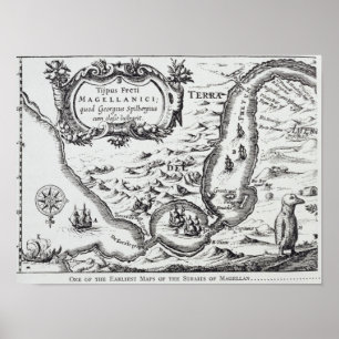 Een van de vroegste kaarten van de Magellan Poster