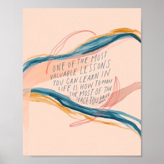"Een van de waardevolste lessen die je kunt leren. Poster (Voorkant)
