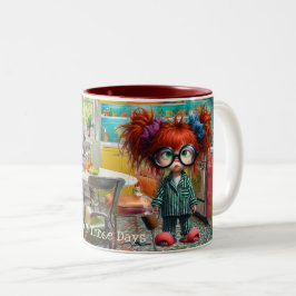 Een van die dagen (optionele personalisatie) tweekleurige koffiemok